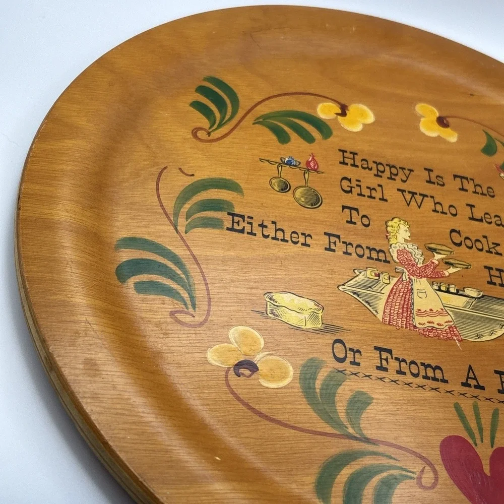 Vtg Woodcroftery Decorative Tray Folk Art Pennsylvania Dutch Kitchen Cooking 12